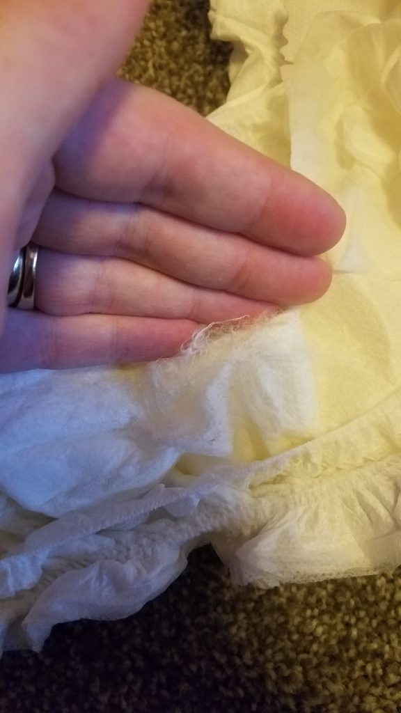 one negative of my dyper review- the liner frayed after baby wore it